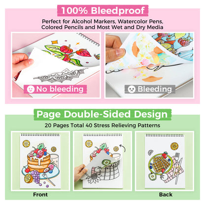 Ohuhu Double-Sided Bleedproof Coloring Book