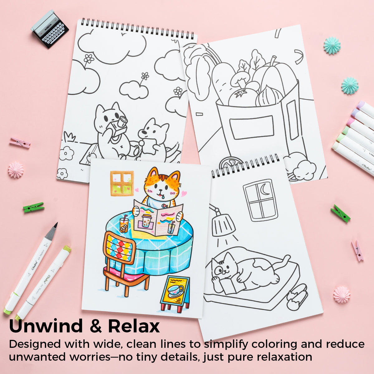 Ohuhu Double-Sided Bleedproof Coloring Book