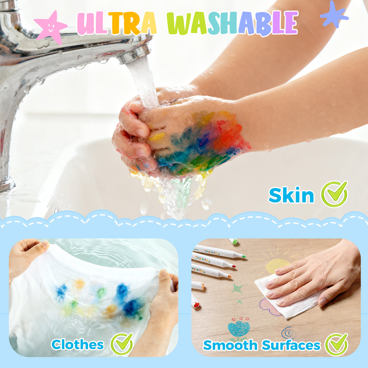 Ohuhu Washable Acrylic Paint Markers for Kids Bullet Tip