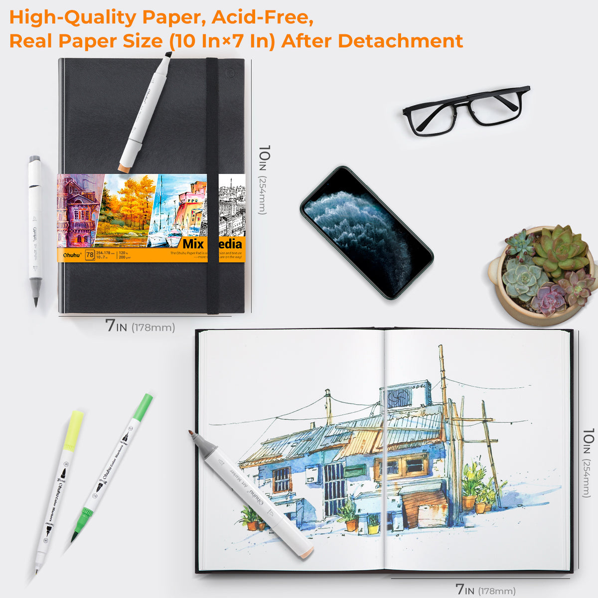 Ohuhu Mix Media Pad for Multiple Techniques