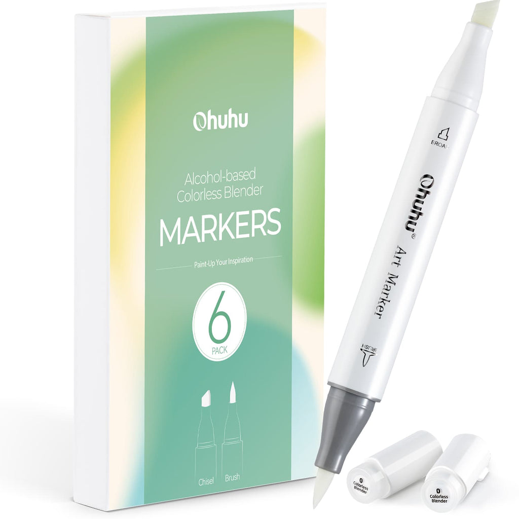 Ohuhu Honolulu Colorless Blender Marker - Pack of 6