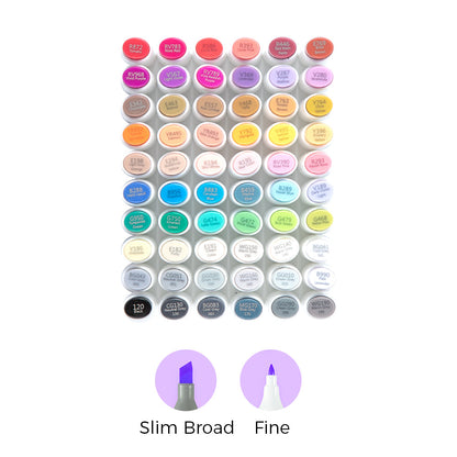 Ohuhu Kaala Five Tones Slim Broad and Fine Dual Tips Alcohol Art Markers