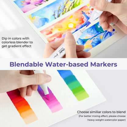 Ohuhu Paper-friendly (No Peeling) Markers Water-based 60 Colors